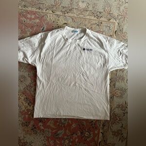Vintage Champion White Logo T-Shirt | Classic Crewneck | 100% Cotton | Large